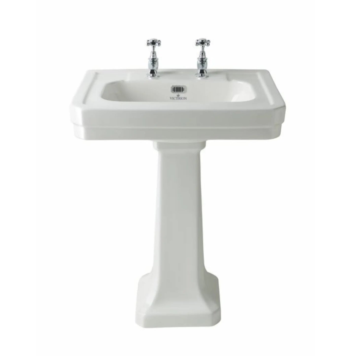 BC Designs, Victrion, Ceramic Bathroom Basin & Pedestal, 2 Tap Hole, 540 / 640mm BC Designs basins