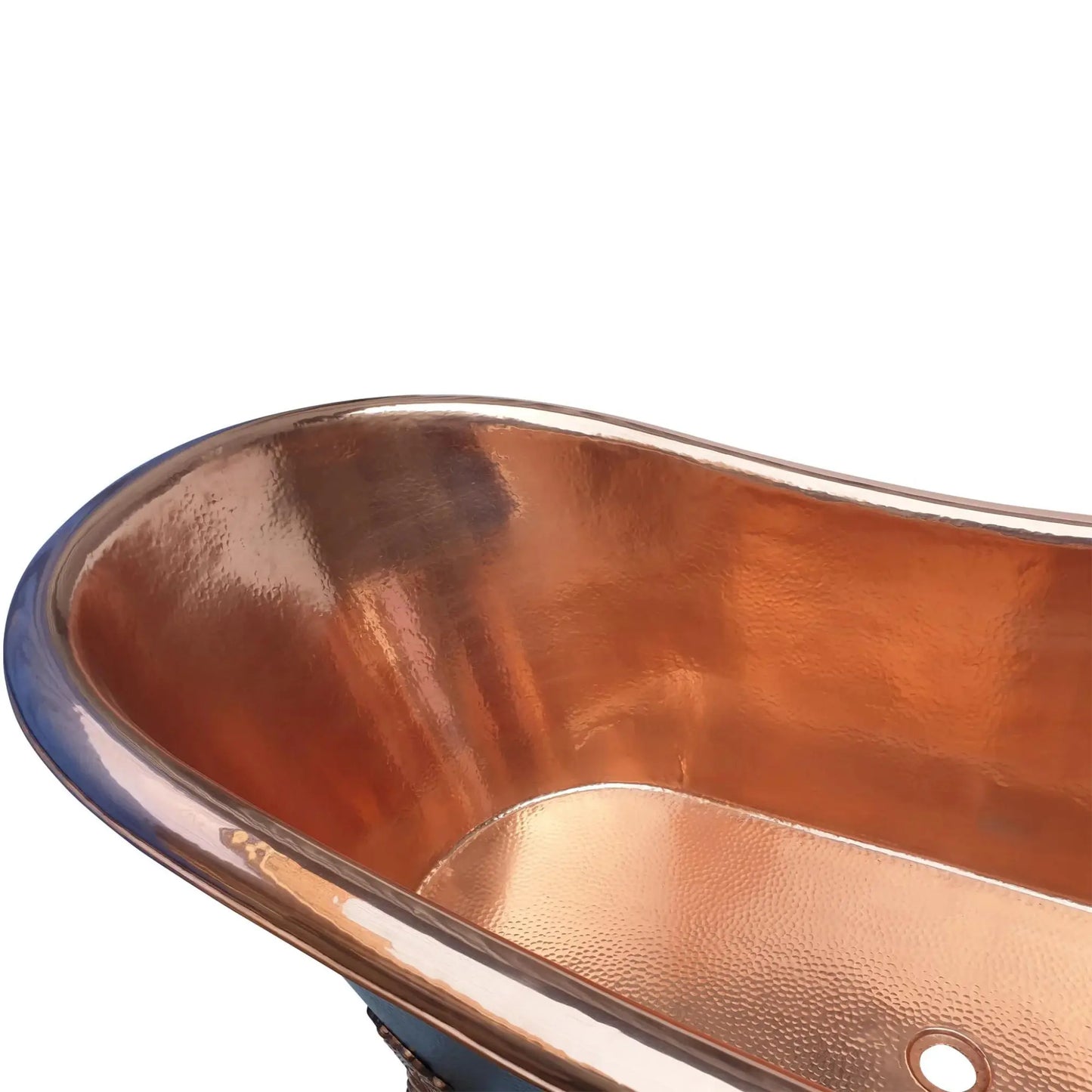 Coppersmith Creations, Hammered Clawfoot, Copper Interior & Black Exterior Bathtub, 1830 x 815mm - Beyond Bathing 